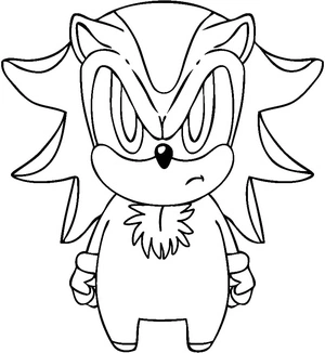 Página para Colorir Pequeno Shadow the Hedgehog
