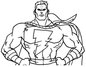 Página para Colorir Incrível Shazam
