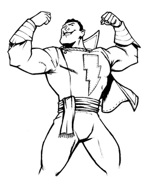 Página para Colorir Poderoso Shazam