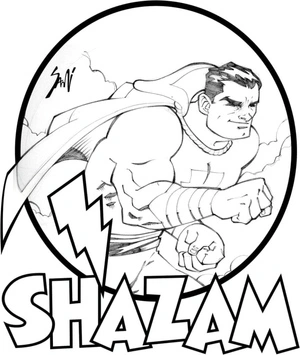 Página para Colorir Aventuras do Shazam