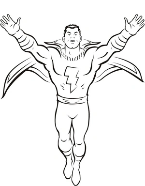 Página para Colorir Shazam do DC Animated