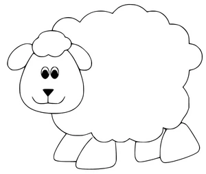 Página para Colorir Ovelha Simples