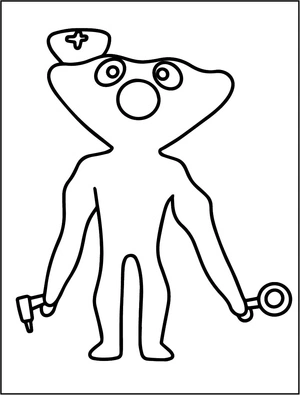 Figura com chapéu de enfermeiro, fácil Abrigo de Sursur coloring page, free printable