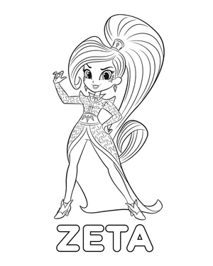 Página para Colorir Shimmer and Shine: Zeta