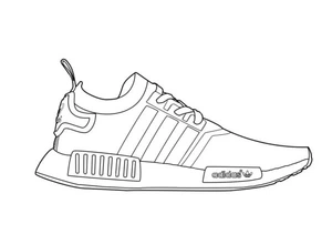 Tênis Adidas esportivo, página de colorir fácil, imprimível grátis