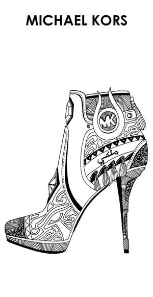 bota detalhada, página para colorir de calçados detalhada, impressão grátis
