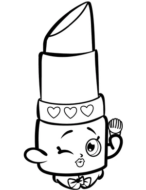 Lippy Lips piscando, fácil página para colorir Shopkins, impressão gratuita