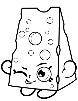 Chee Zee piscando, fácil página de colorir Shopkins, impressão gratuita