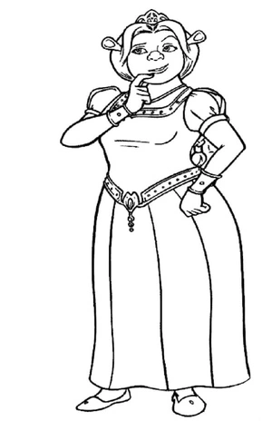 Página para Colorir Colorindo Fiona