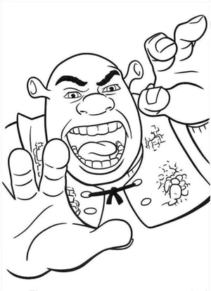 Página para Colorir Shrek Furioso