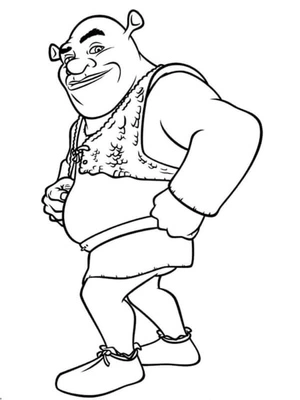 Página para Colorir Shrek Simples