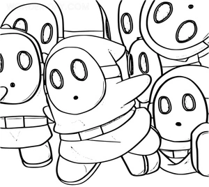 Página para Colorir Mario Shy Guy Grátis