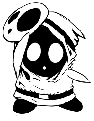 Página para Colorir Página para Colorir do Shy Guy do Mario para Imprimir Grátis