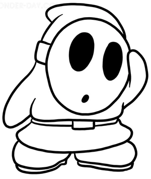 Página para Colorir Página para Colorir do Mario Free Shy Guy