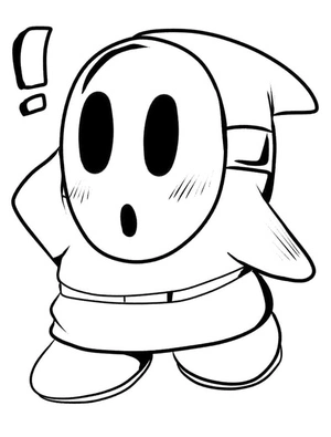 Página para Colorir Imagem do Mario como Shy Guy