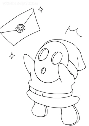 Página para Colorir Página de Colorir Mario o Cara Tímido para Crianças