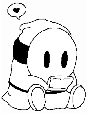 Página para Colorir Página para Colorir do Shy Guy do Mario para Imprimir para Crianças