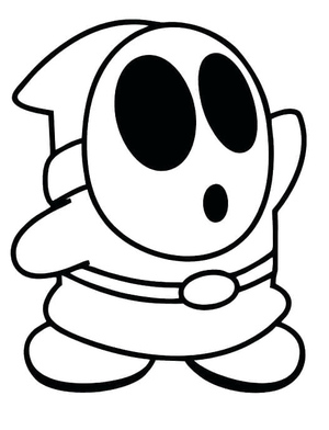 Página para Colorir do Shy Guy de Super Mario