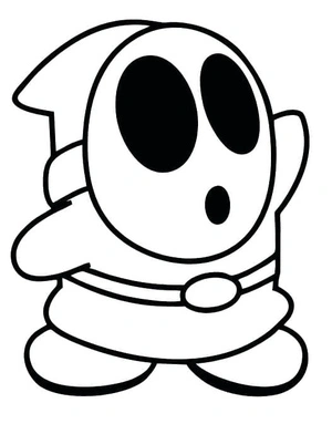 Página para Colorir Página para Colorir do Shy Guy de Super Mario
