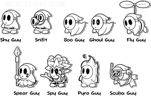 Página para Colorir Mario Cara Tímida