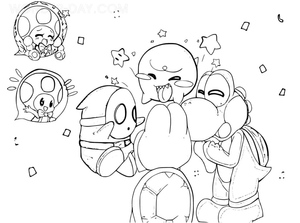 Yoshi e Shy Guy da série Mario