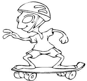 Extraterrestre Andando de Skate