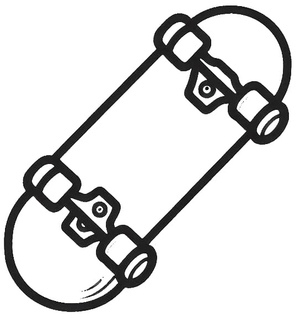 Página para Colorir de Skateboard para Imprimir