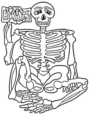 Página para Colorir Esqueleto Infantil