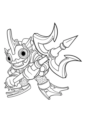 Página para Colorir Gill Grunt de Skylanders
