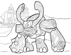 Página para Colorir Tree Rex de Skylanders