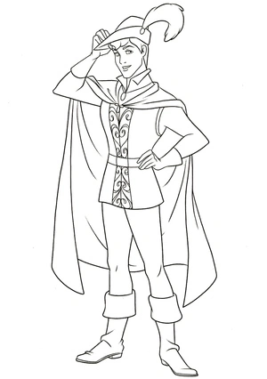Página para Colorir Príncipe Phillip da Bela Adormecida