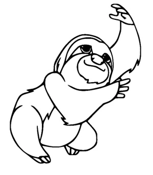 Página para Colorir Uma Preguiça Adorável