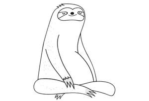 Página para Colorir Bicho-preguiça fazendo Yoga