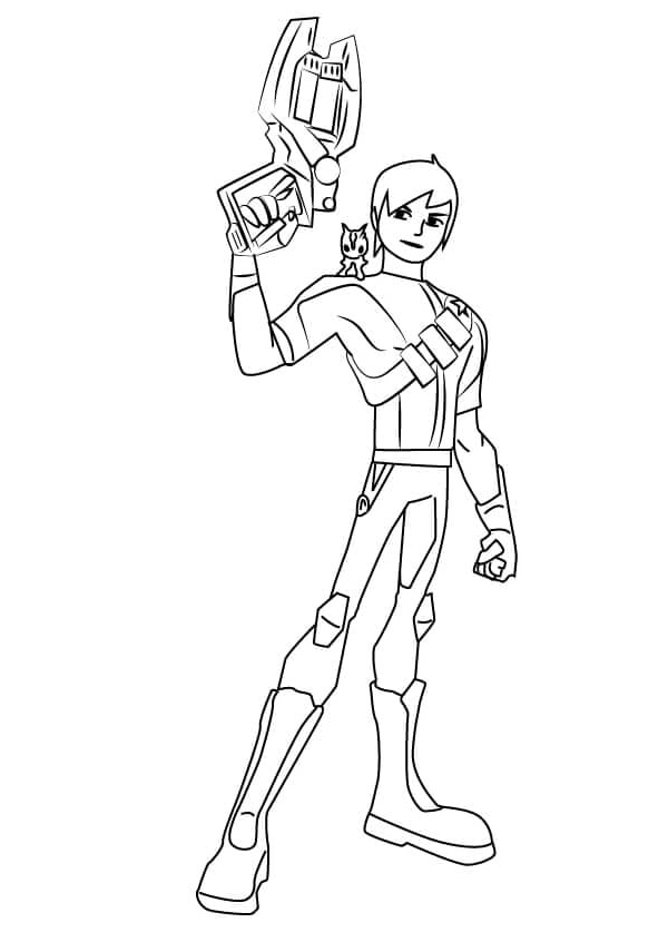 Página para Colorir Eli com seu fiel amigo lesma no ombro