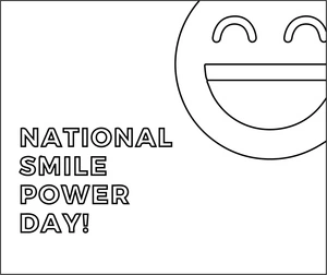 Página para Colorir Celebre o Dia Nacional do Poder do Sorriso com Alegria!