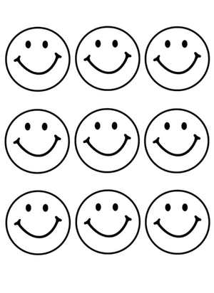 Página para Colorir Nove Carinhas Felizes