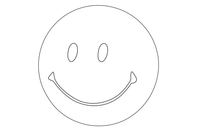 Página para Colorir Rosto Feliz Simples