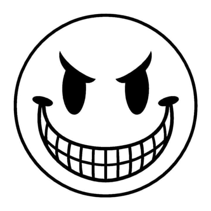 Página para Colorir Sorriso Assustador