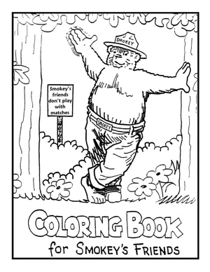Página para Colorir Página para Colorir do Urso Smokey para Imprimir