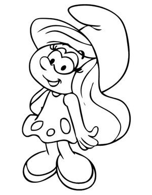 Página para Colorir Smurfette Adorável