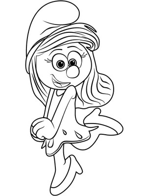 Página para Colorir Smurfette Bonita