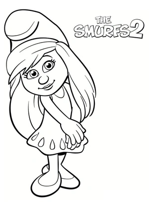 Página para Colorir Smurfette Encantadora