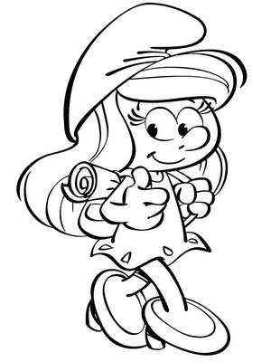 Página para Colorir Smurfette Fofa