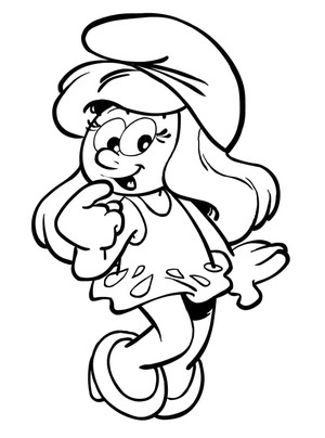 Página para Colorir Página para Colorir Smurfette Grátis