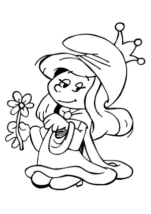 Página para Colorir Smurfette Grátis