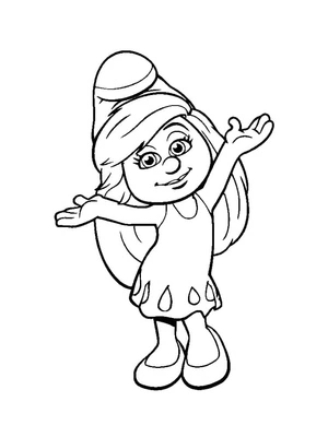 Página para Colorir Smurfette Alegre