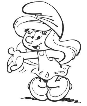 Página para Colorir Smurfette Gentil
