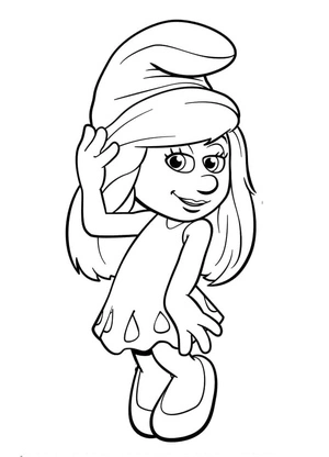 Página para Colorir Smurfette Encantadora