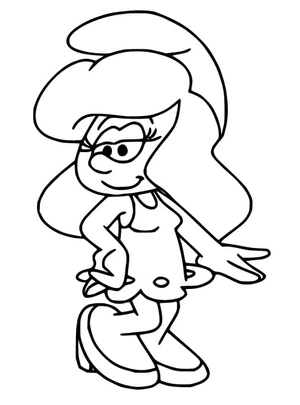 Página para Colorir Página para colorir imprimível da Smurfette