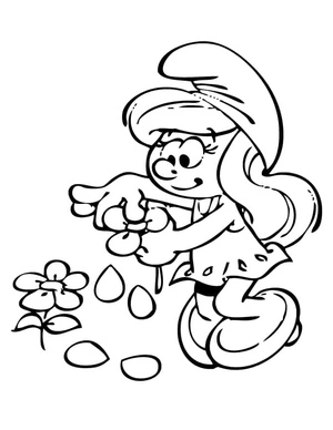 Página para Colorir Página para Colorir da Smurfette para Imprimir